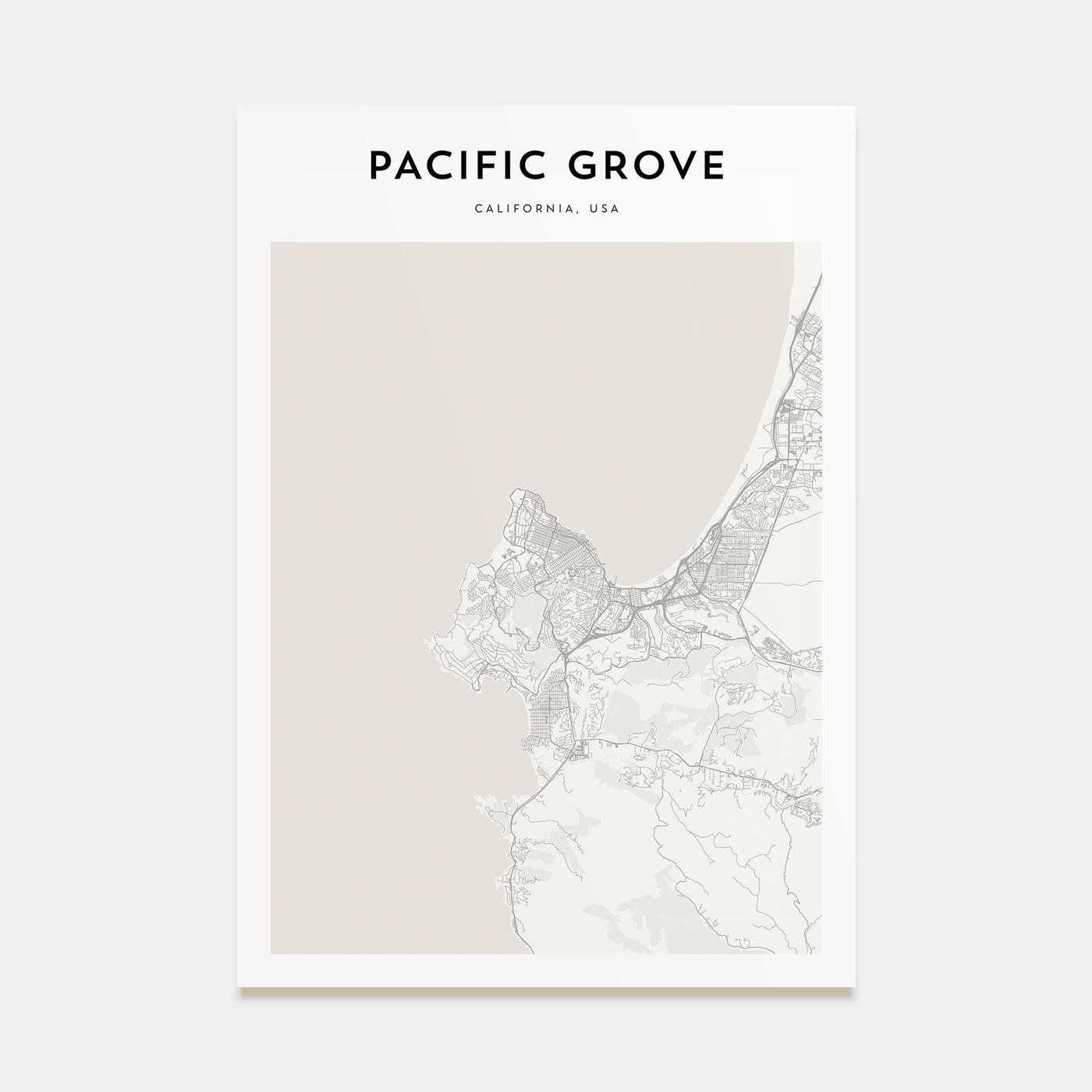 Pacific Grove Map Portrait Poster