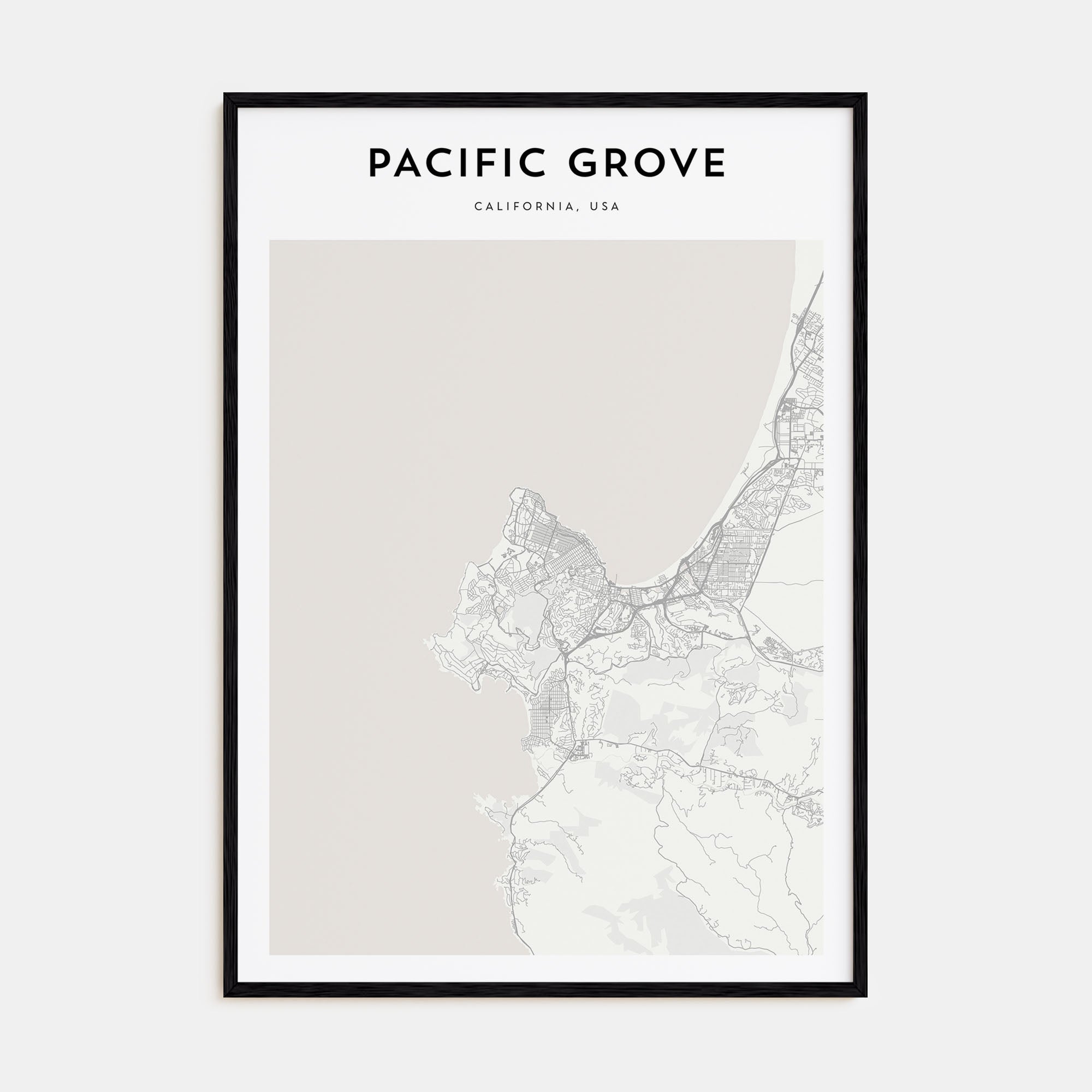 Pacific Grove Map Portrait Poster