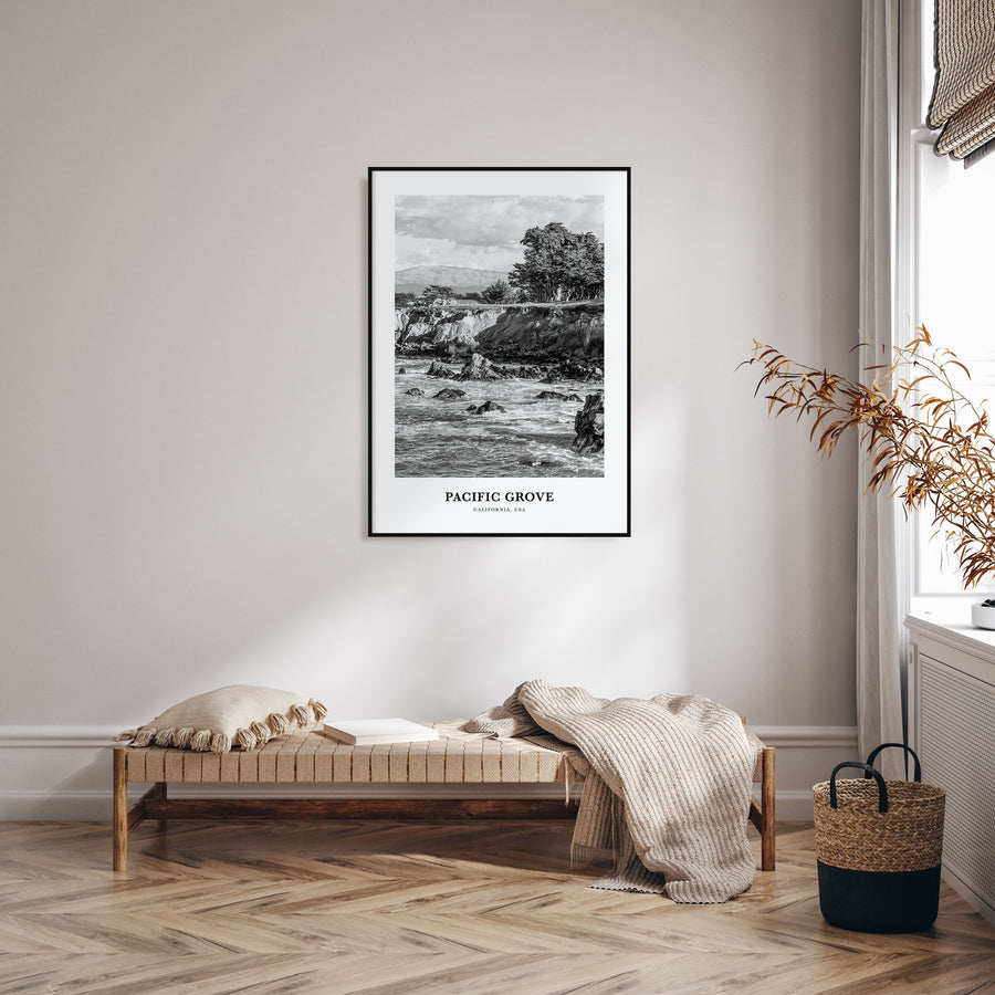 Pacific Grove Portrait B&W Poster