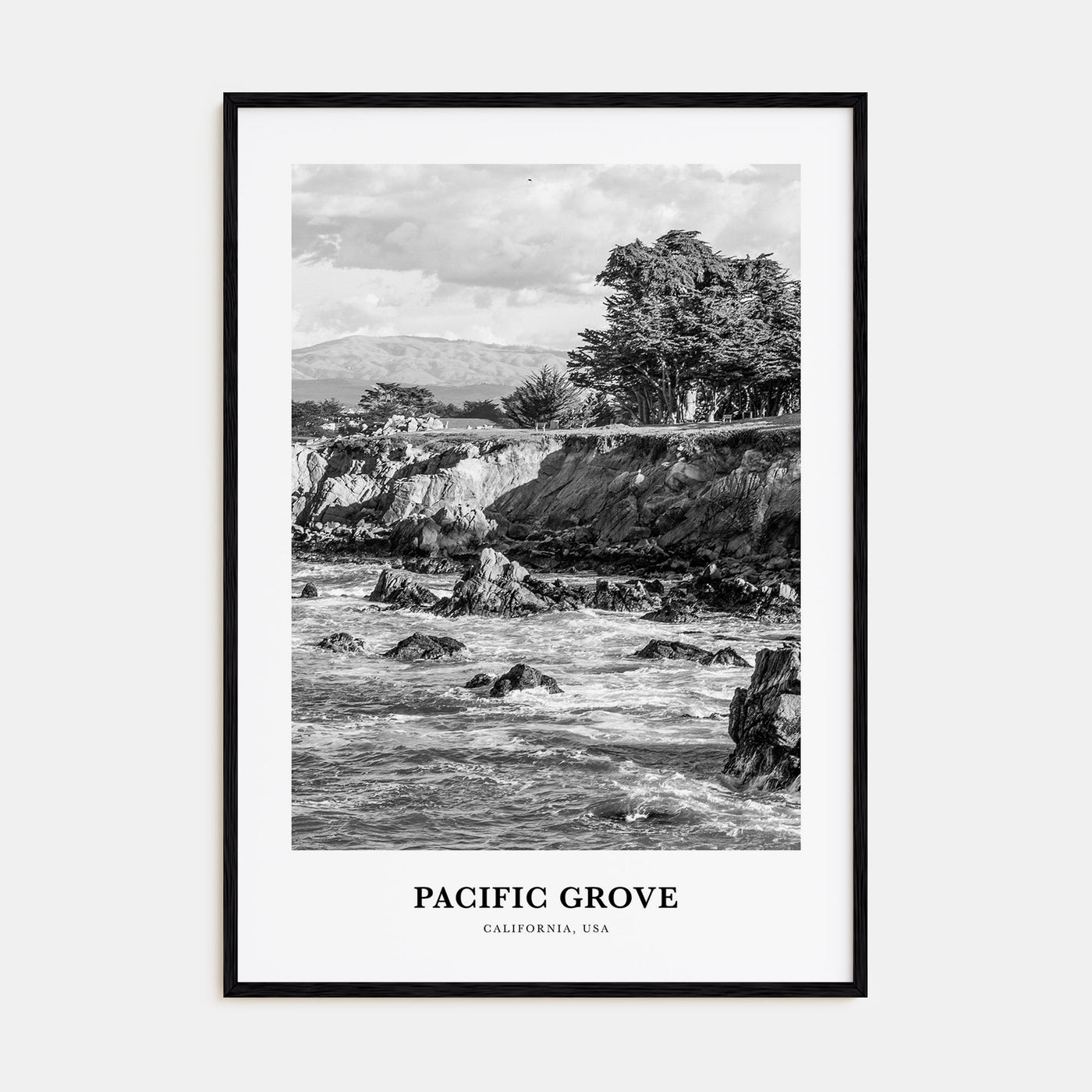 Pacific Grove Portrait B&W Poster