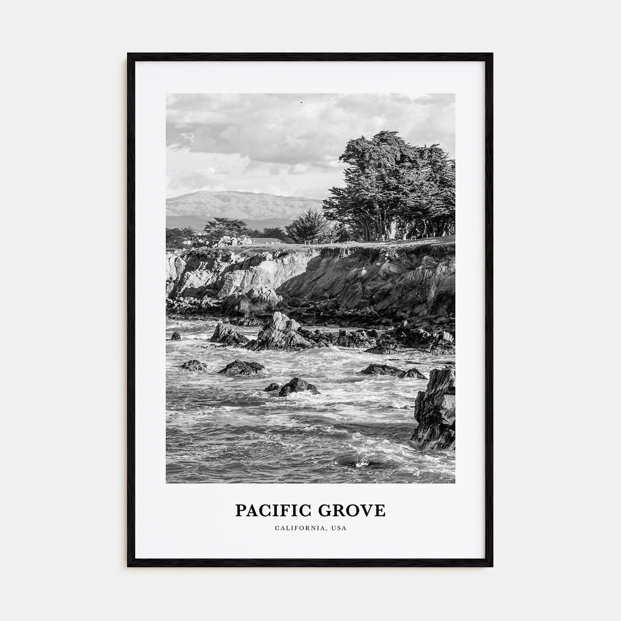 Pacific Grove Portrait B&W Poster