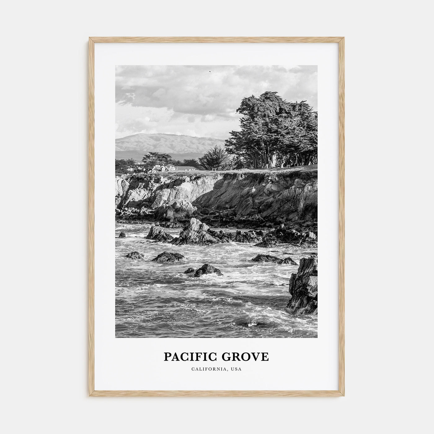 Pacific Grove Portrait B&W Poster
