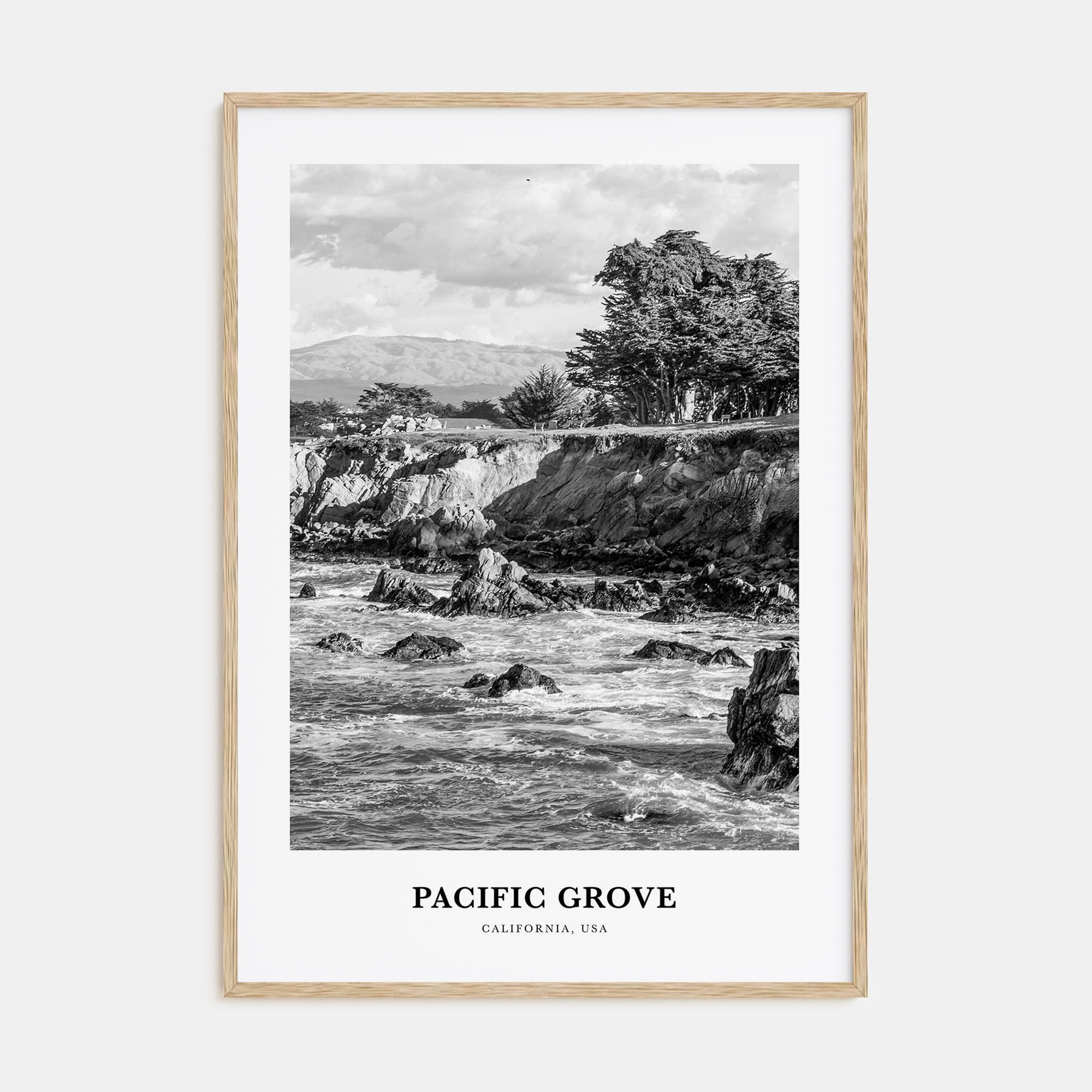 Pacific Grove Portrait B&W Poster