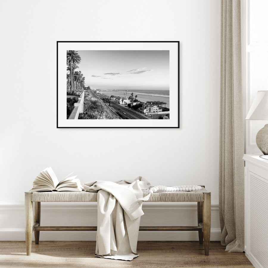 Pacific Palisades Landscape B&W Poster