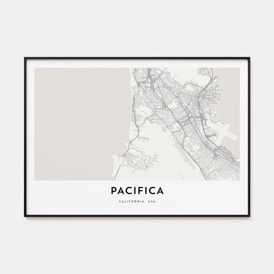 Pacifica Map Landscape Poster