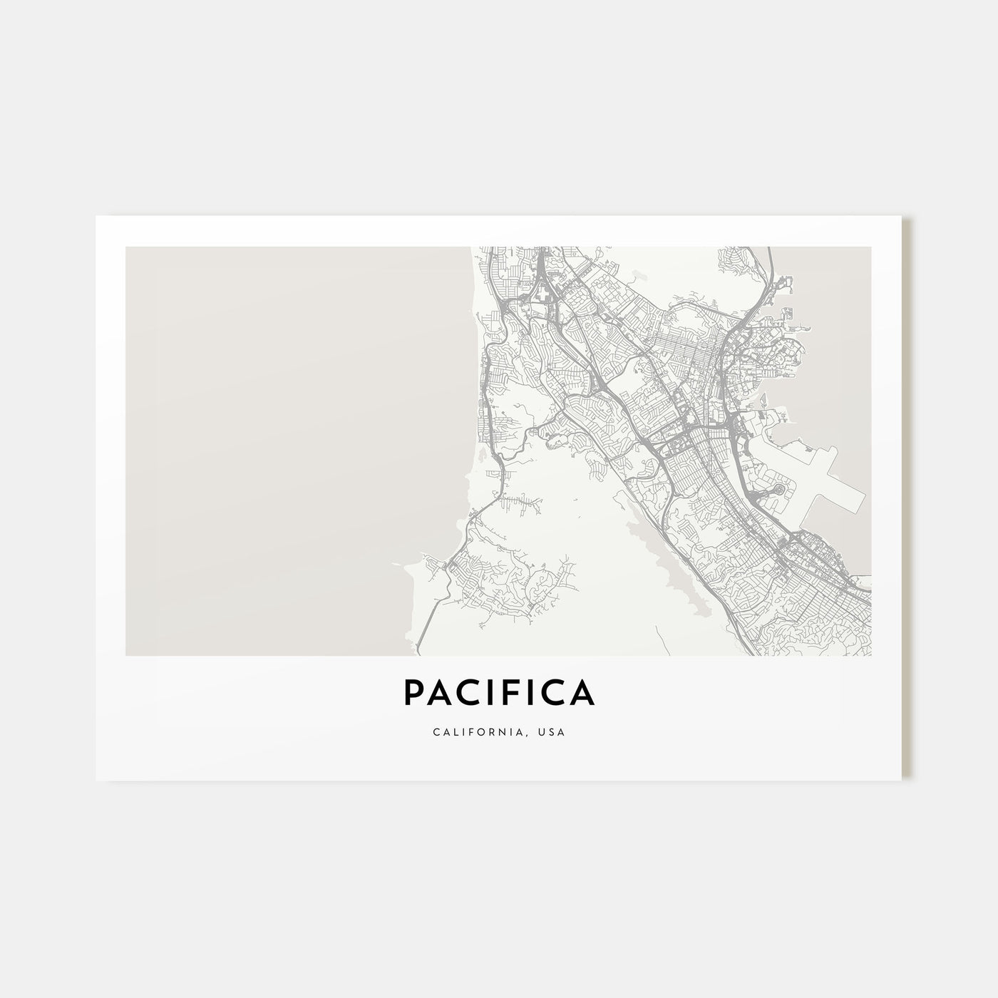 Pacifica Map Landscape Poster