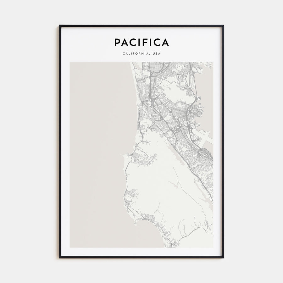 Pacifica Map Portrait Poster