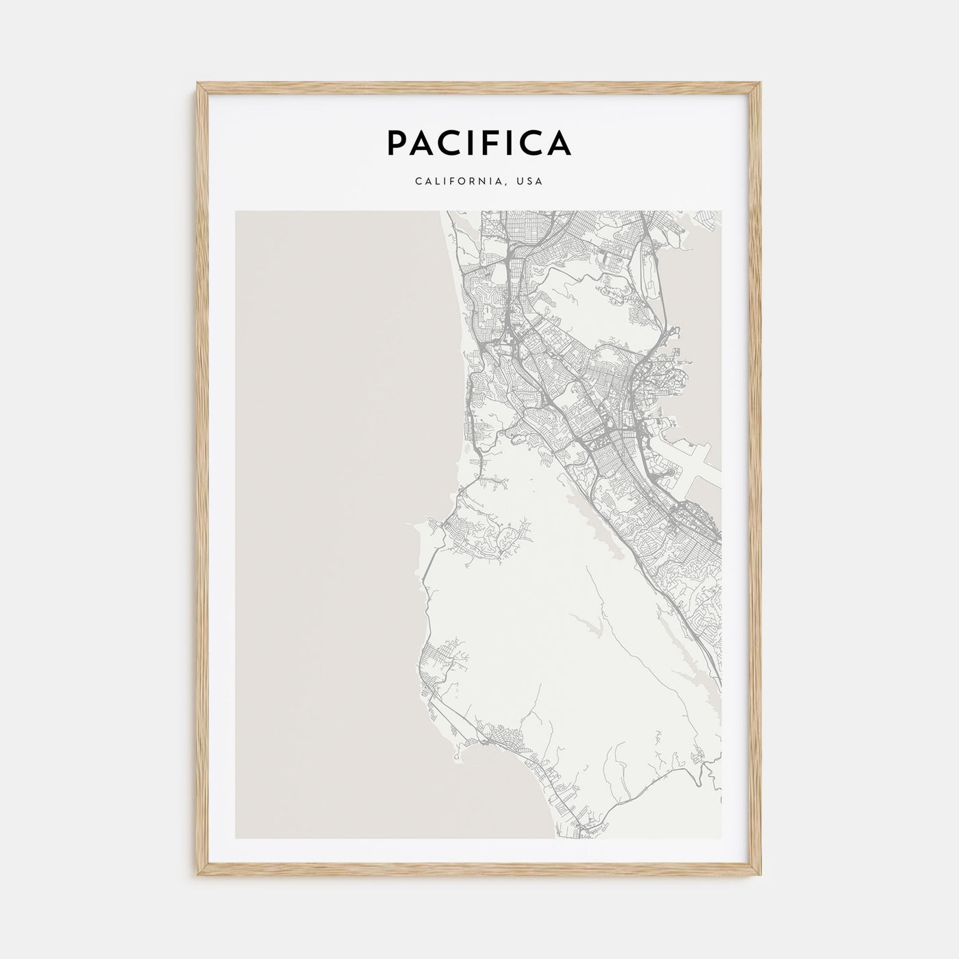 Pacifica Map Portrait Poster