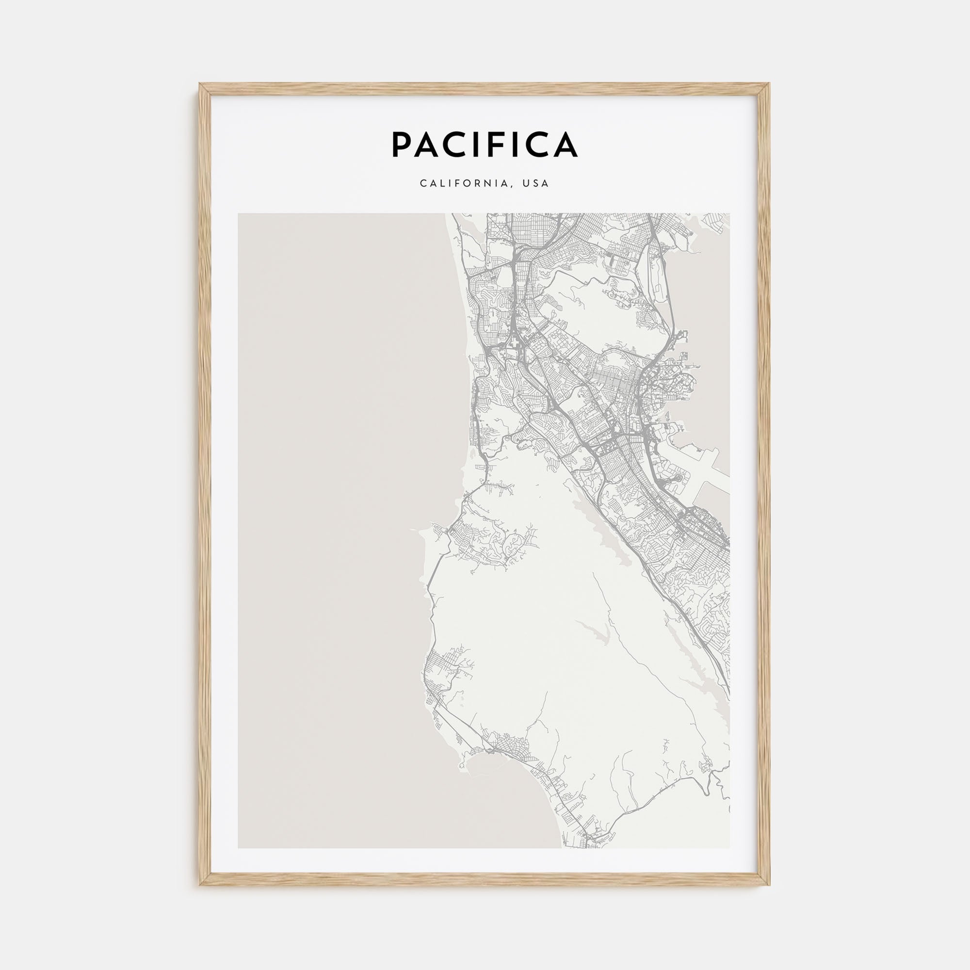 Pacifica Map Portrait Poster