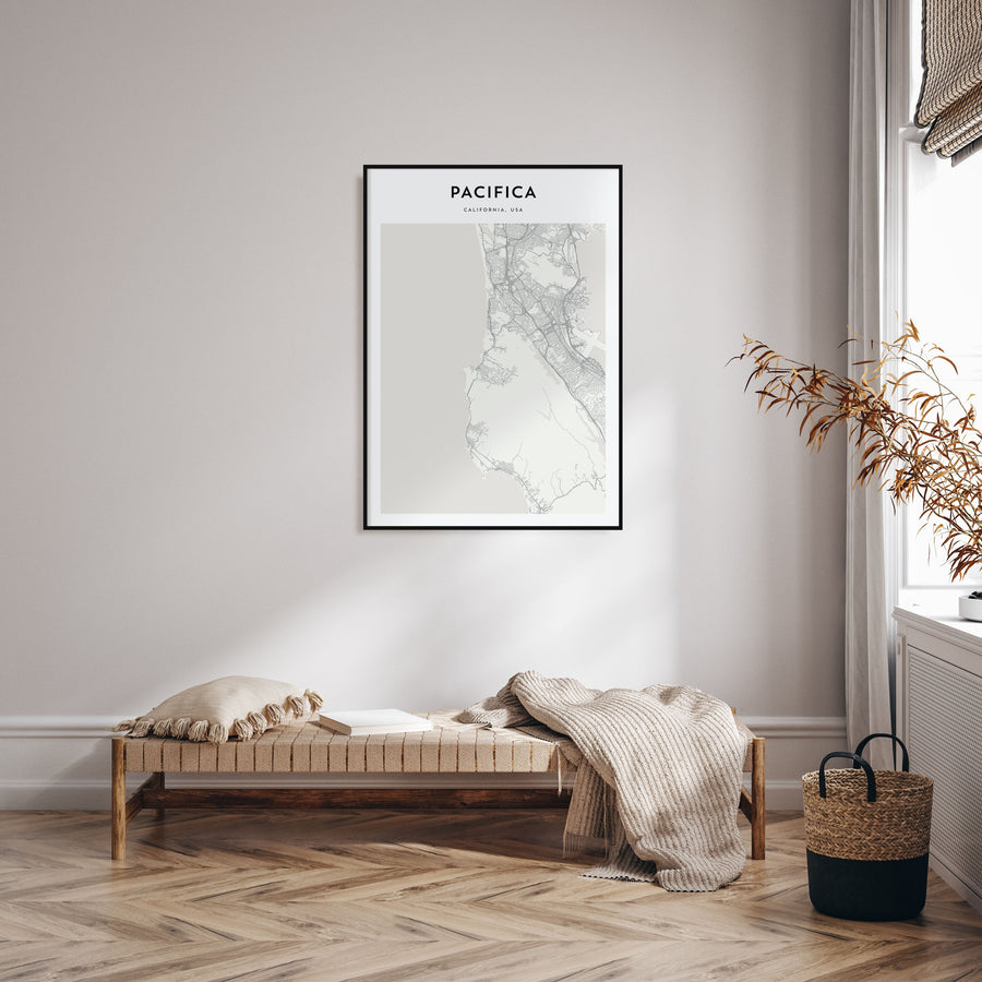 Pacifica Map Portrait Poster