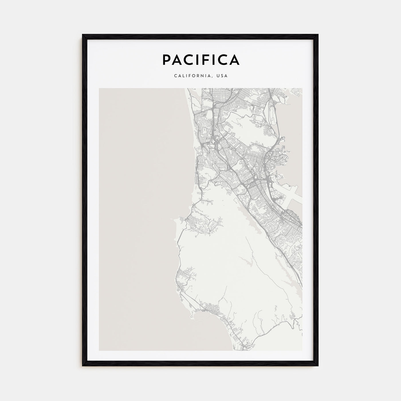 Pacifica Map Portrait Poster