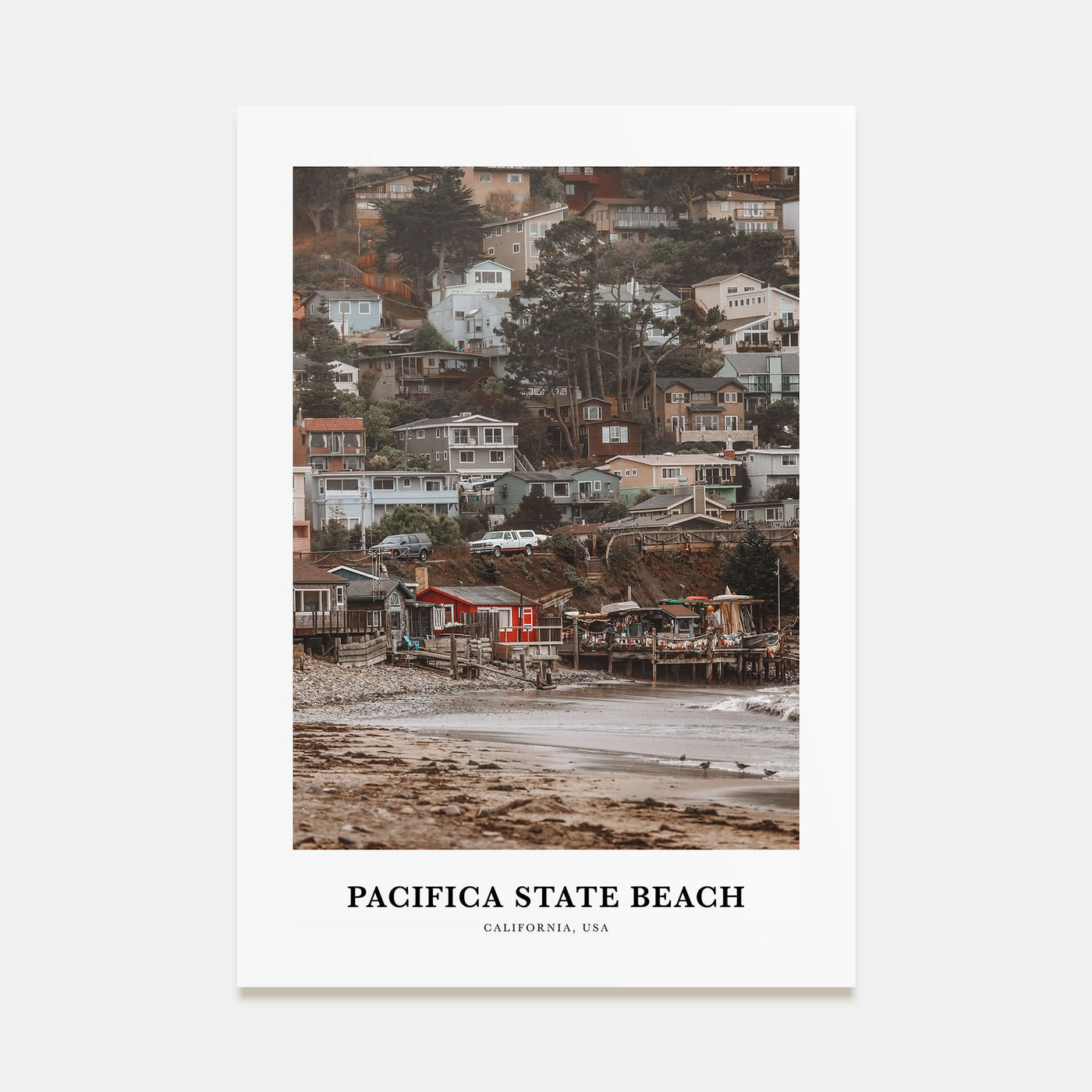 Pacifica State Beach Portrait Color Poster