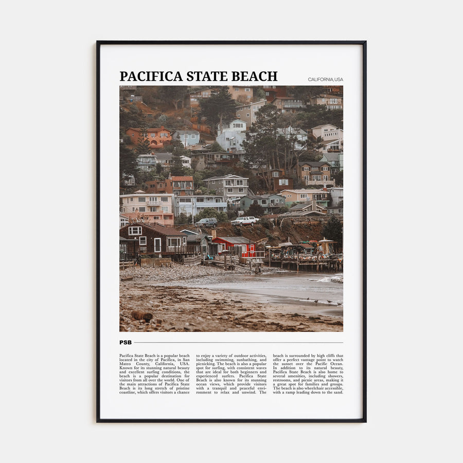 Pacifica State Beach Travel Color Poster