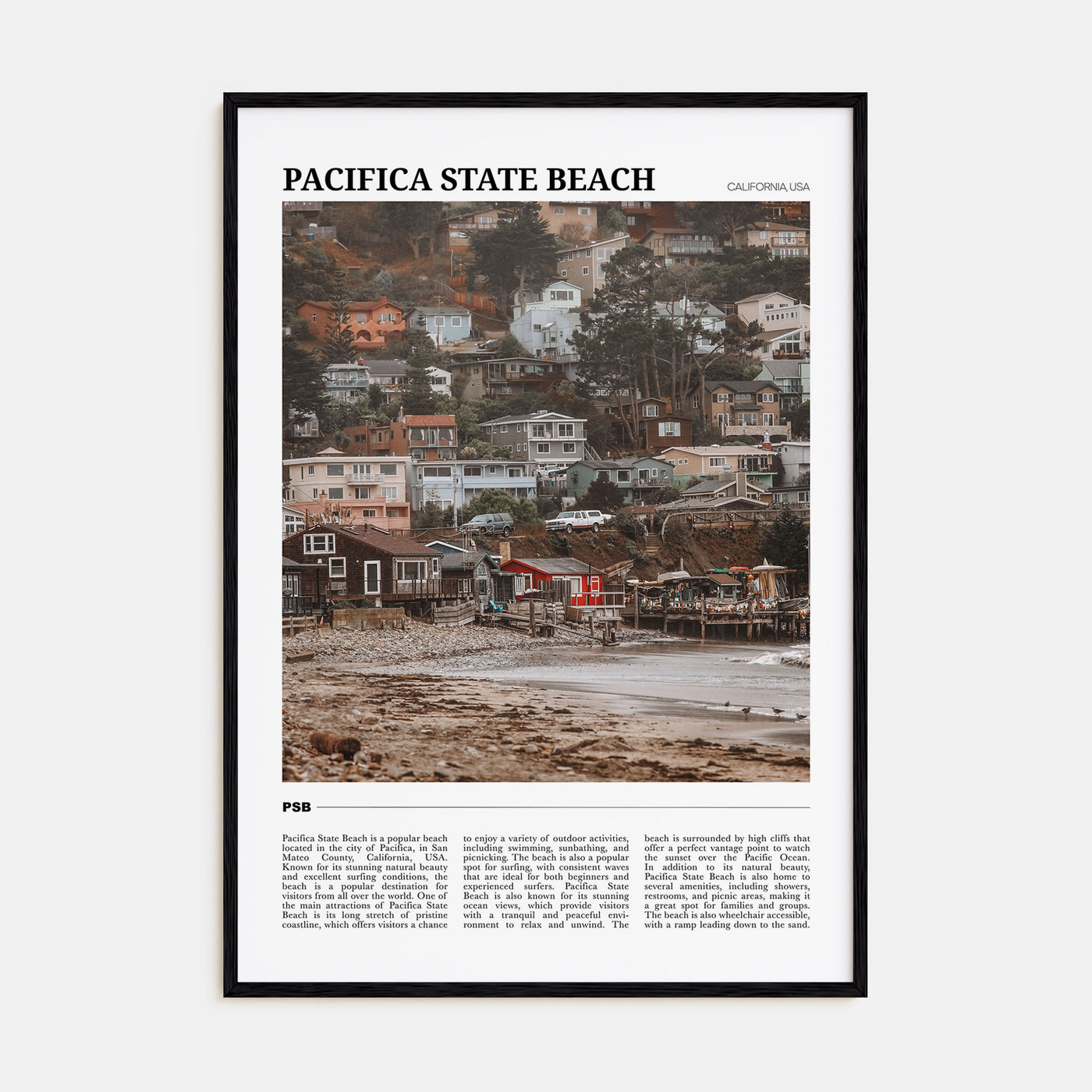 Pacifica State Beach Travel Color Poster