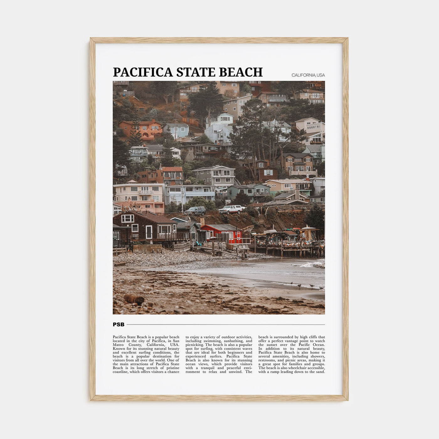 Pacifica State Beach Travel Color Poster