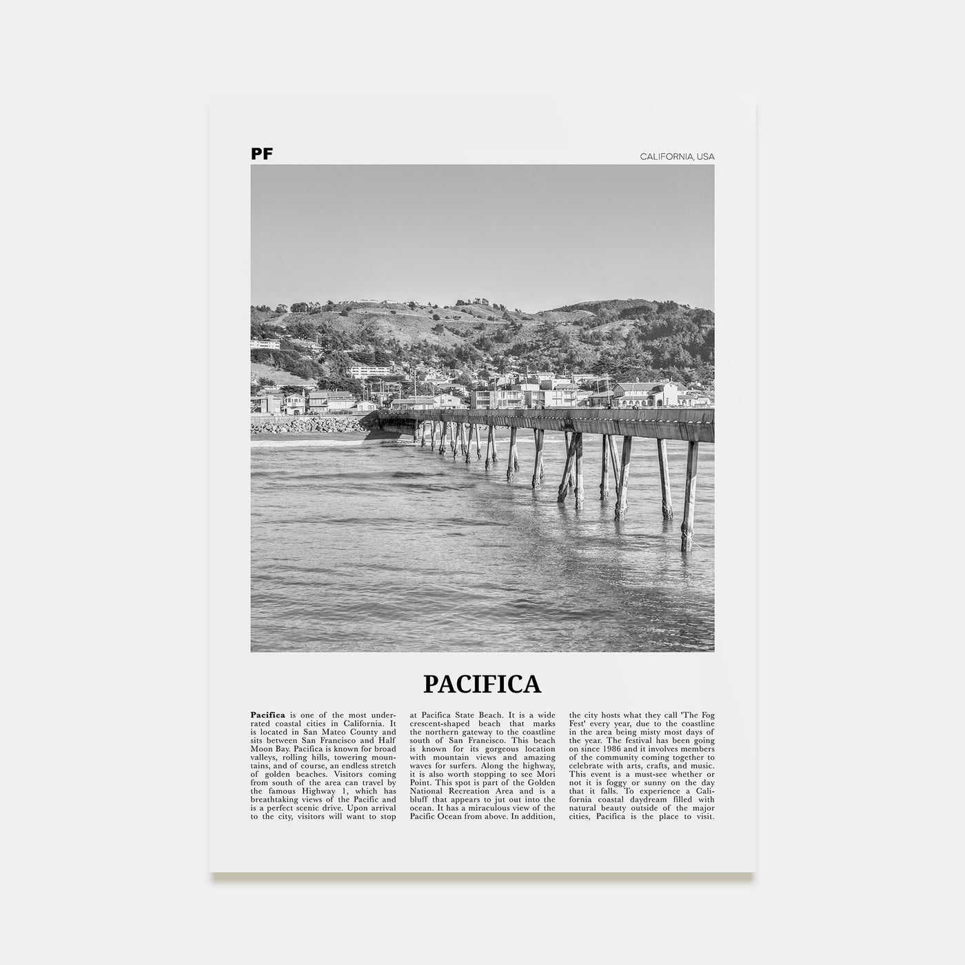 Pacifica Travel B&W No 2 Poster