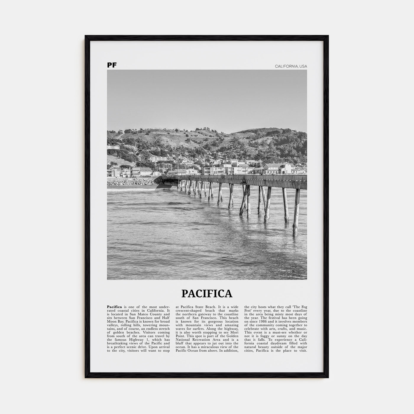 Pacifica Travel B&W No 2 Poster