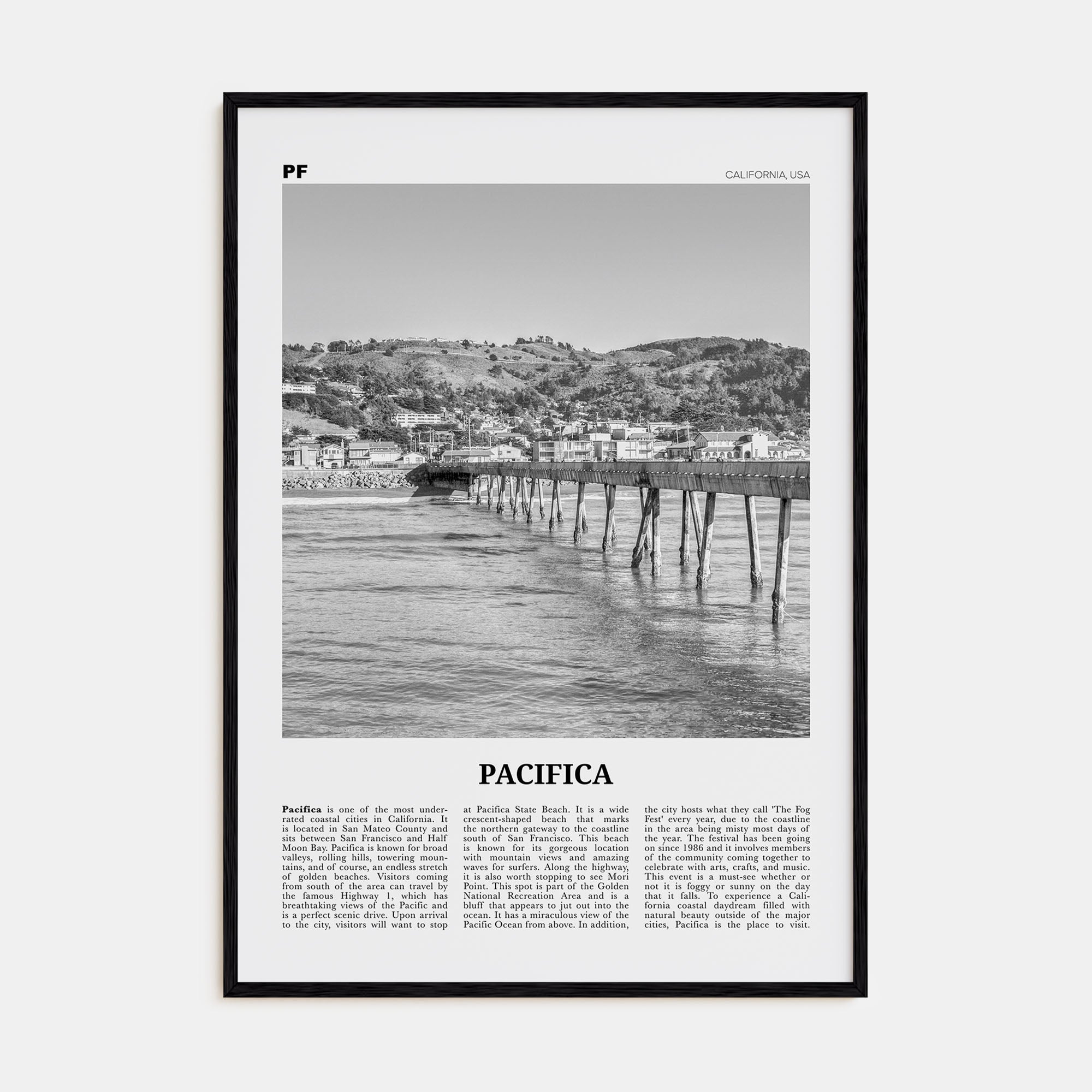 Pacifica Travel B&W No 2 Poster