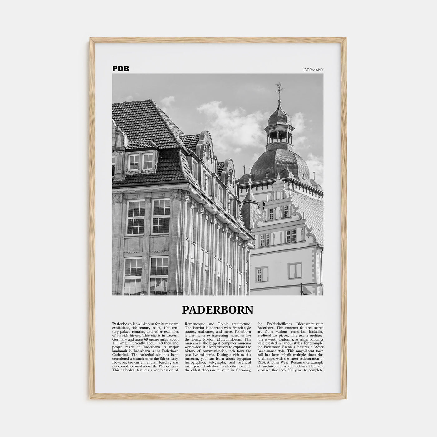 Paderborn Travel B&W Poster