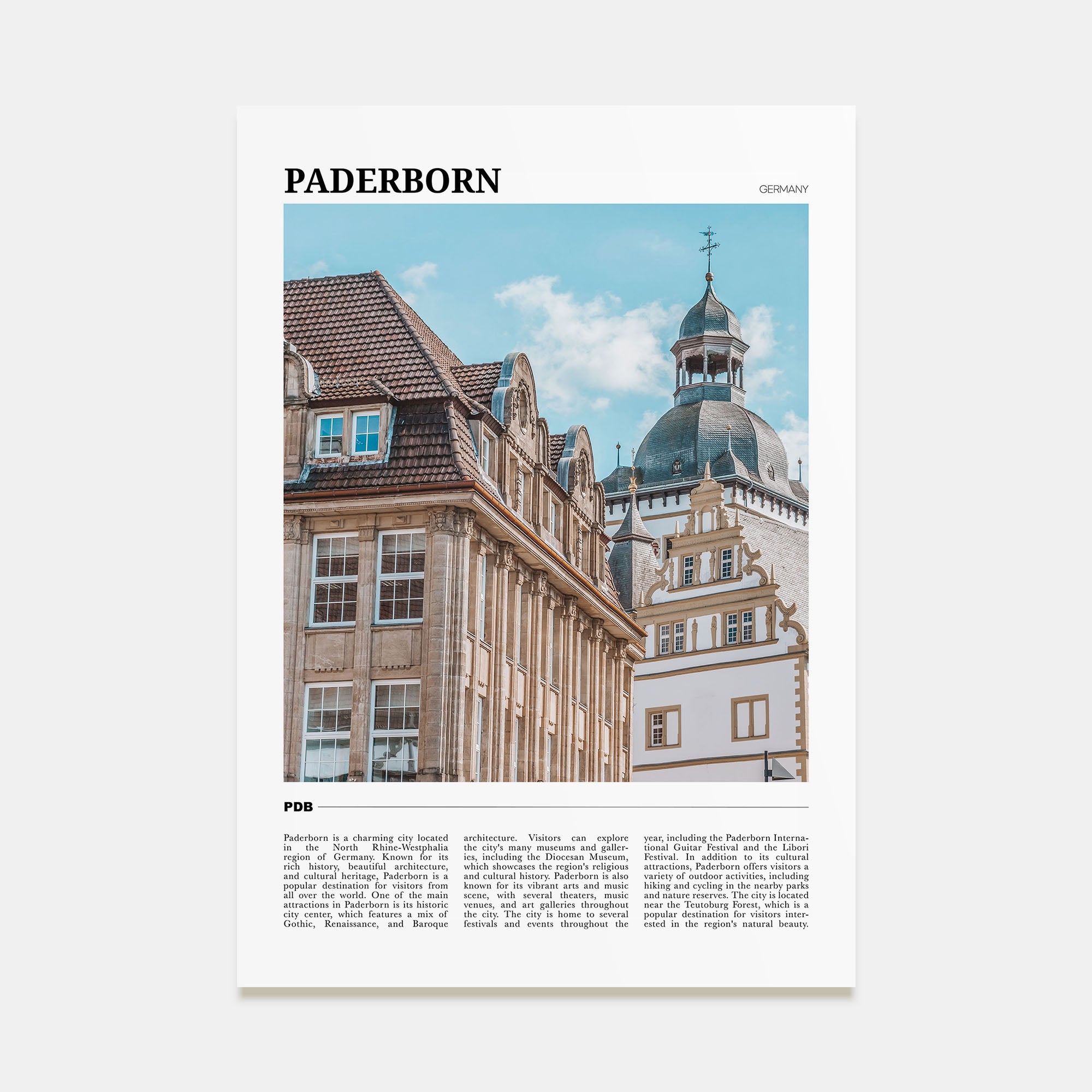 Paderborn Travel Color Poster