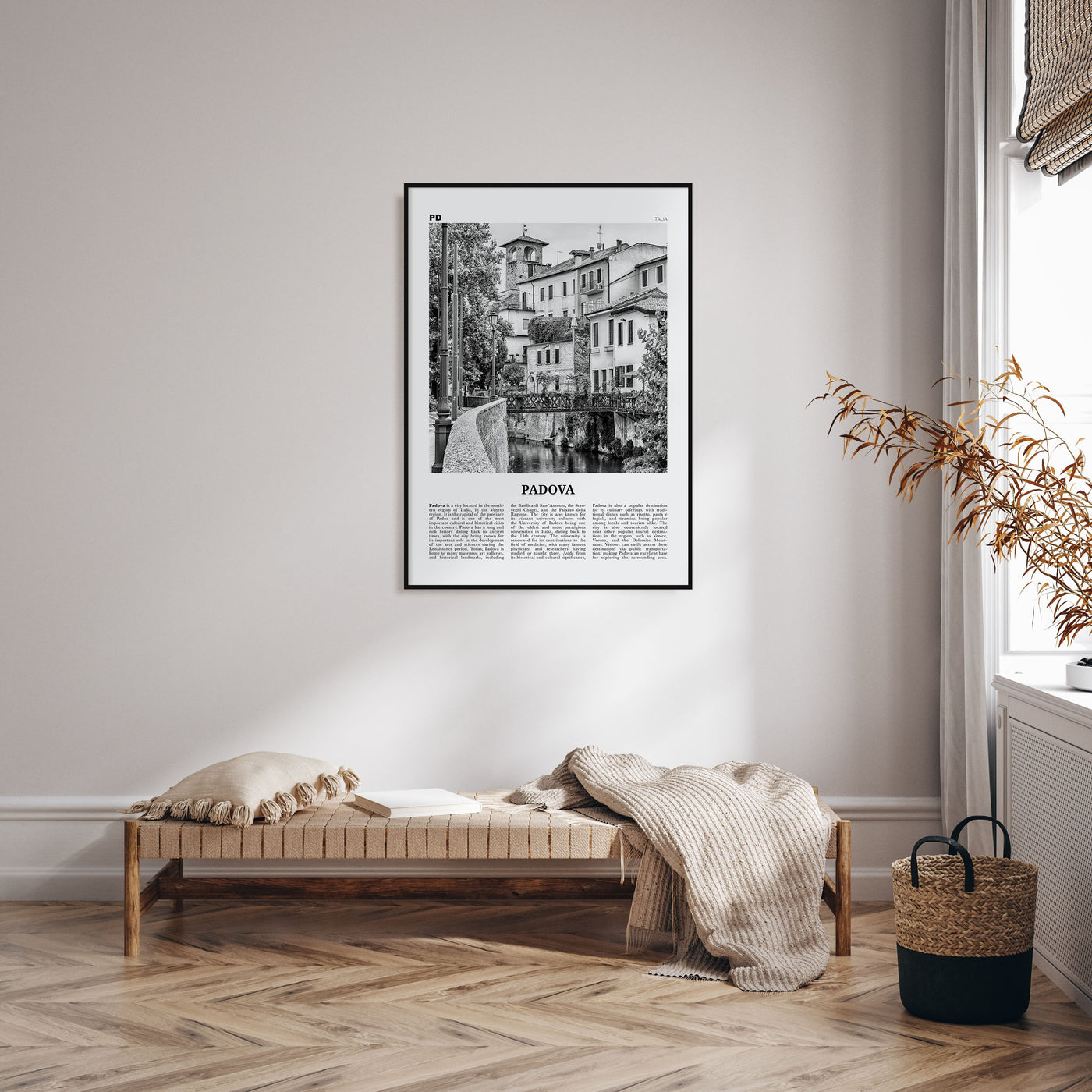 Padova Travel B&W Poster
