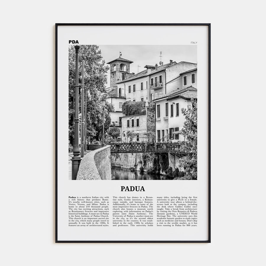 Padua Travel B&W Poster