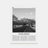 Pagosa Springs Travel B&W Poster
