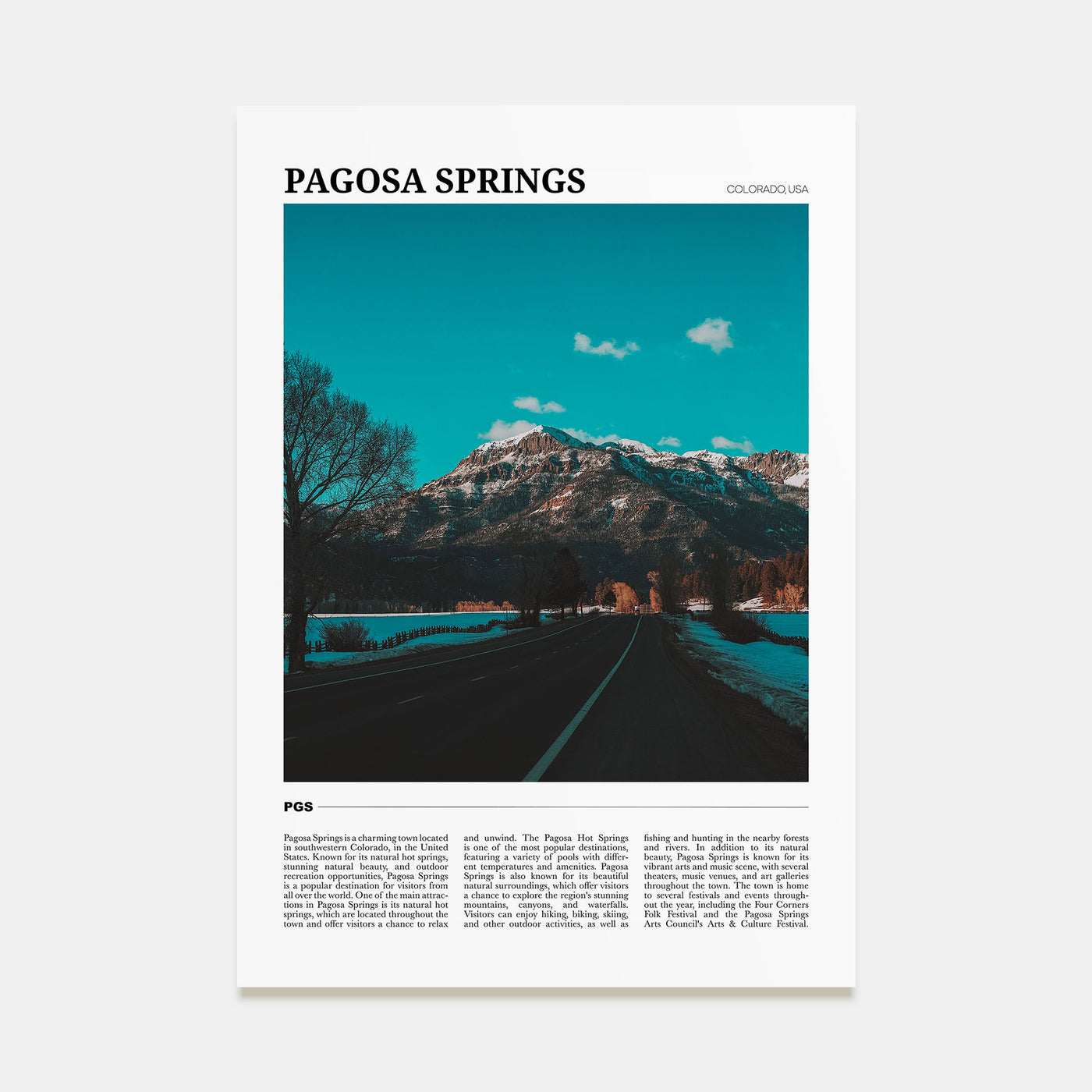 Pagosa Springs Travel Color Poster