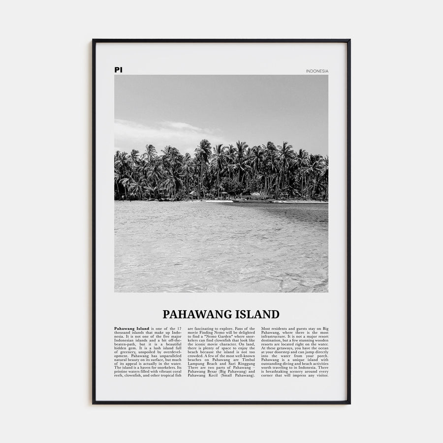 Pahawang Island Travel B&W Poster