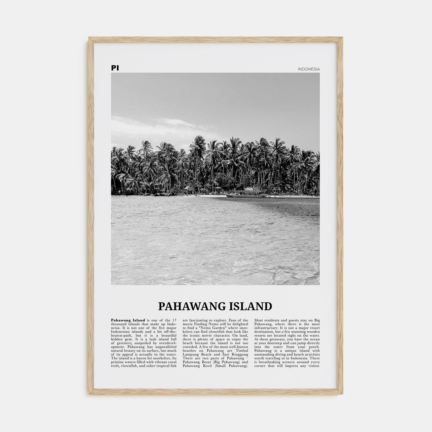 Pahawang Island Travel B&W Poster