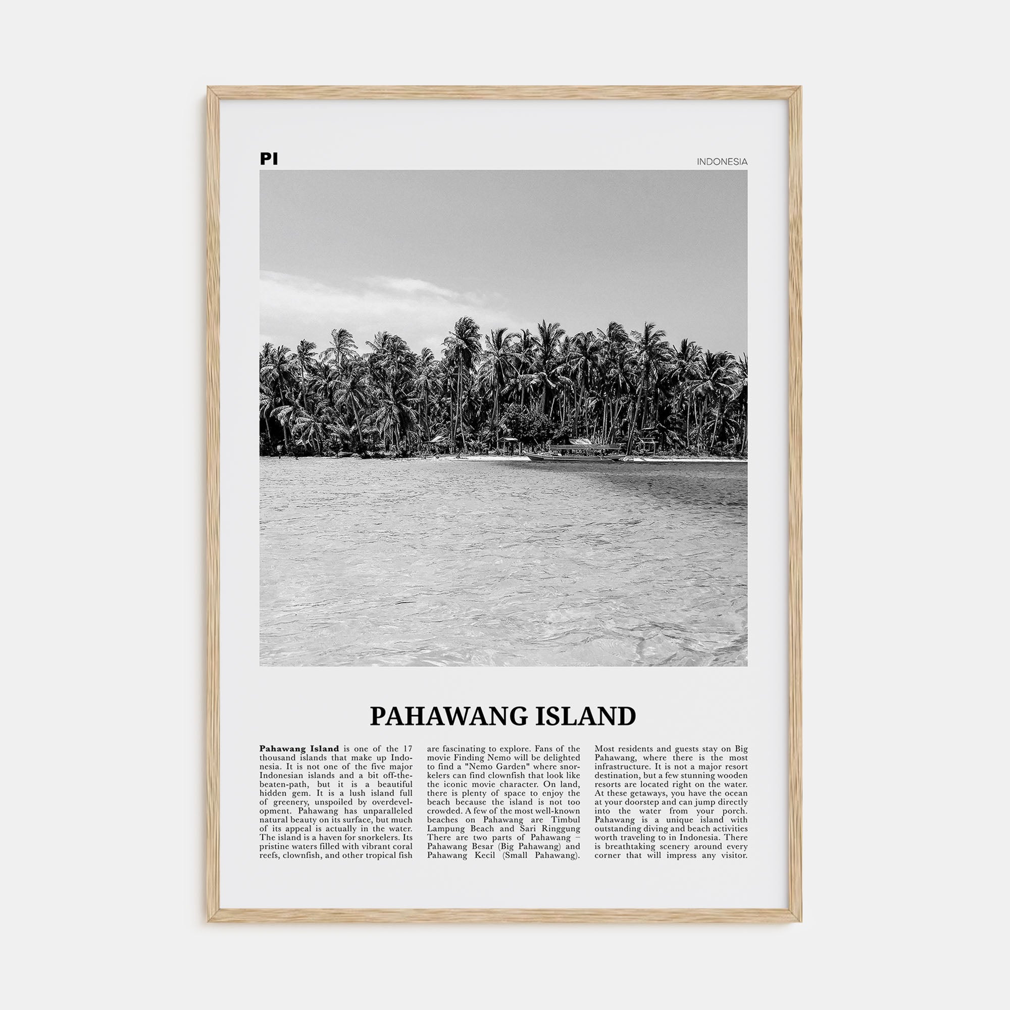Pahawang Island Travel B&W Poster