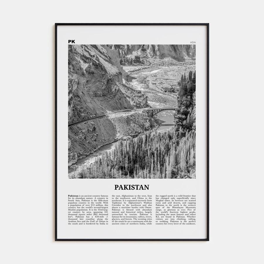 Pakistan Travel B&W No 2 Poster
