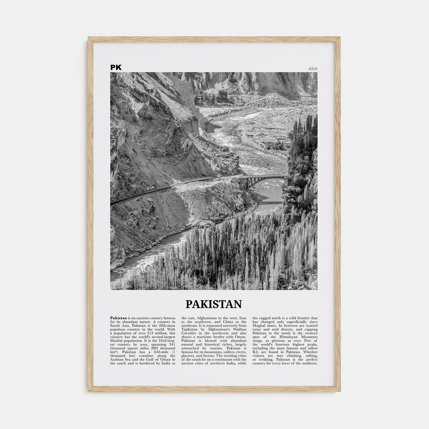 Pakistan Travel B&W No 2 Poster