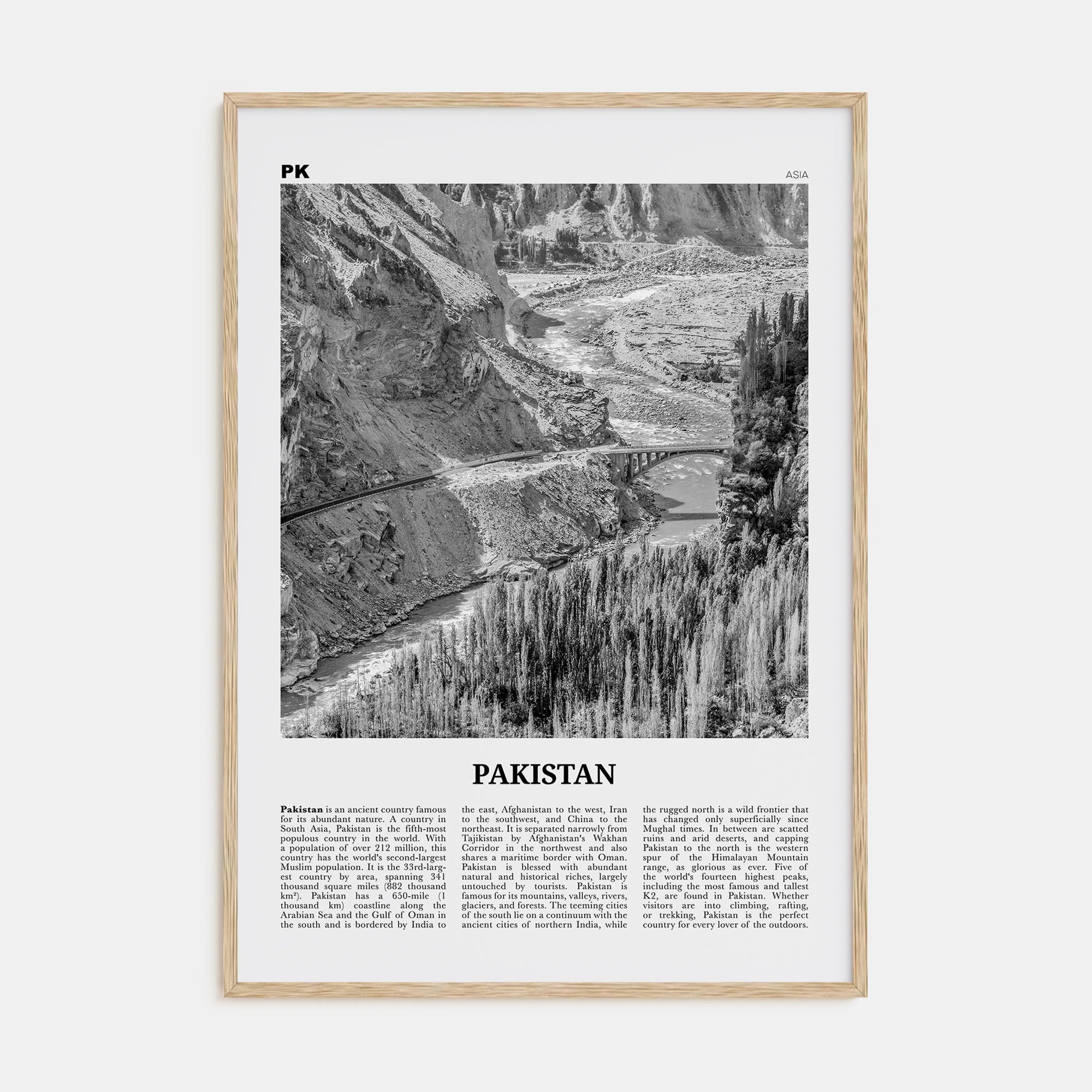 Pakistan Travel B&W No 2 Poster