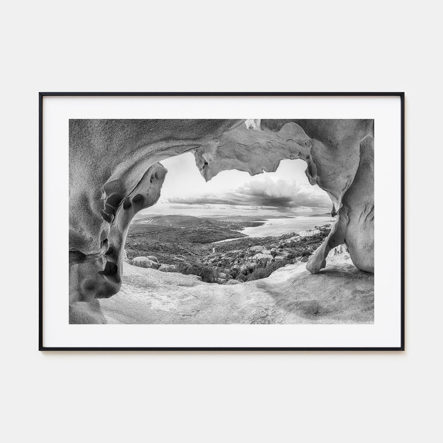 Palau, Italy Landscape B&W Poster