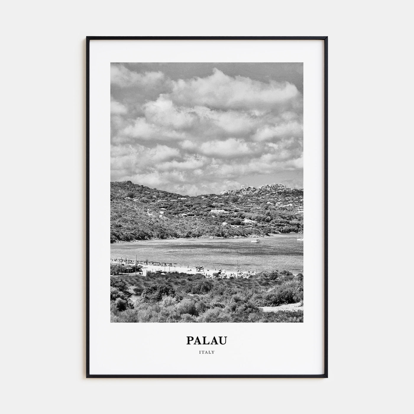 Palau, Italy Portrait B&W Poster