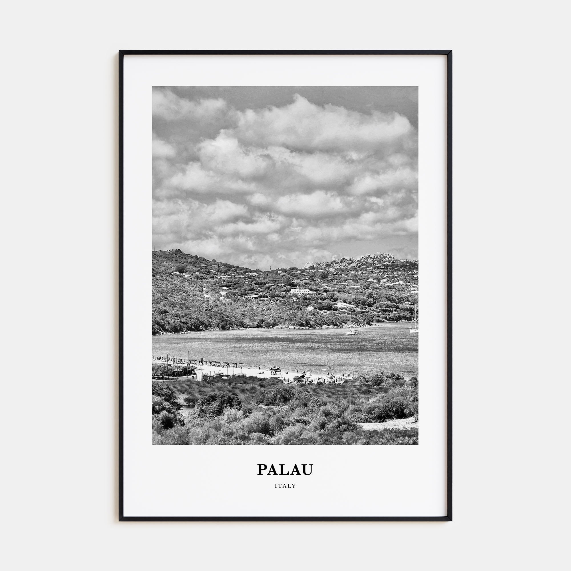 Palau, Italy Portrait B&W Poster