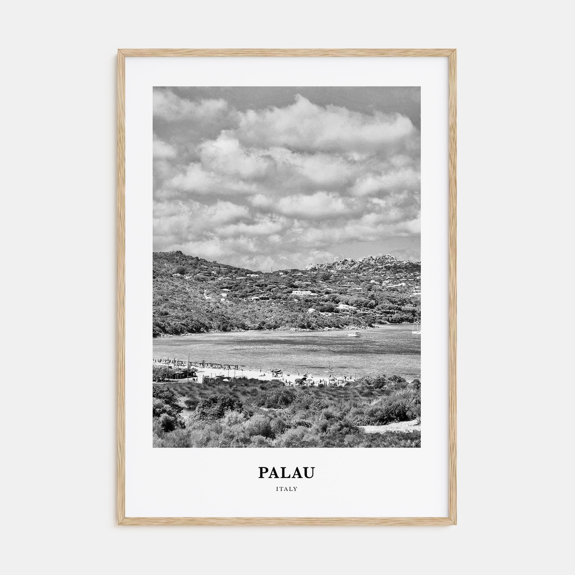 Palau, Italy Portrait B&W Poster