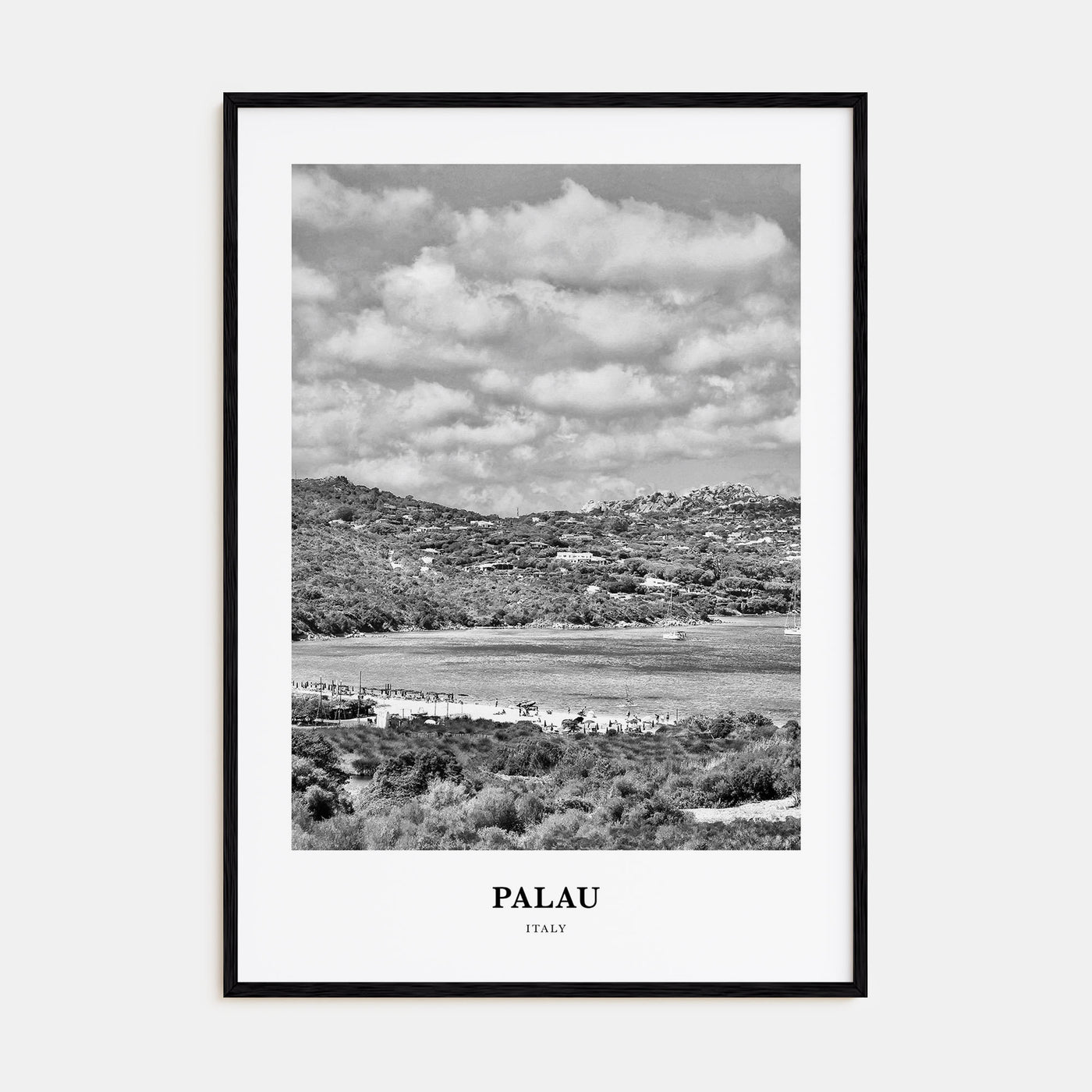 Palau, Italy Portrait B&W Poster