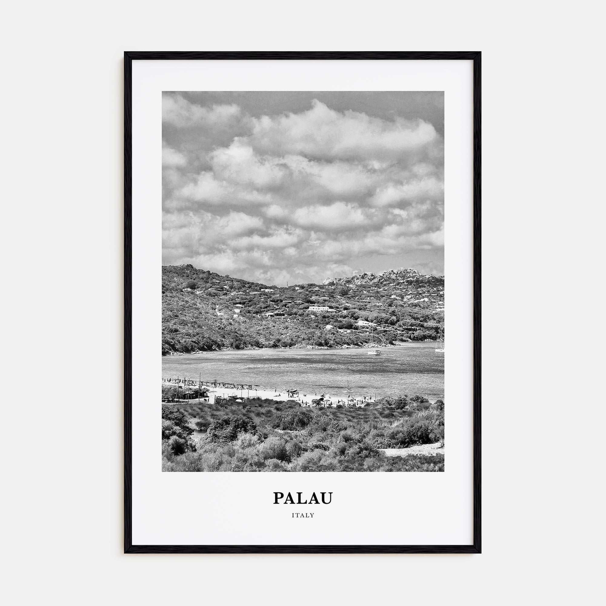 Palau, Italy Portrait B&W Poster
