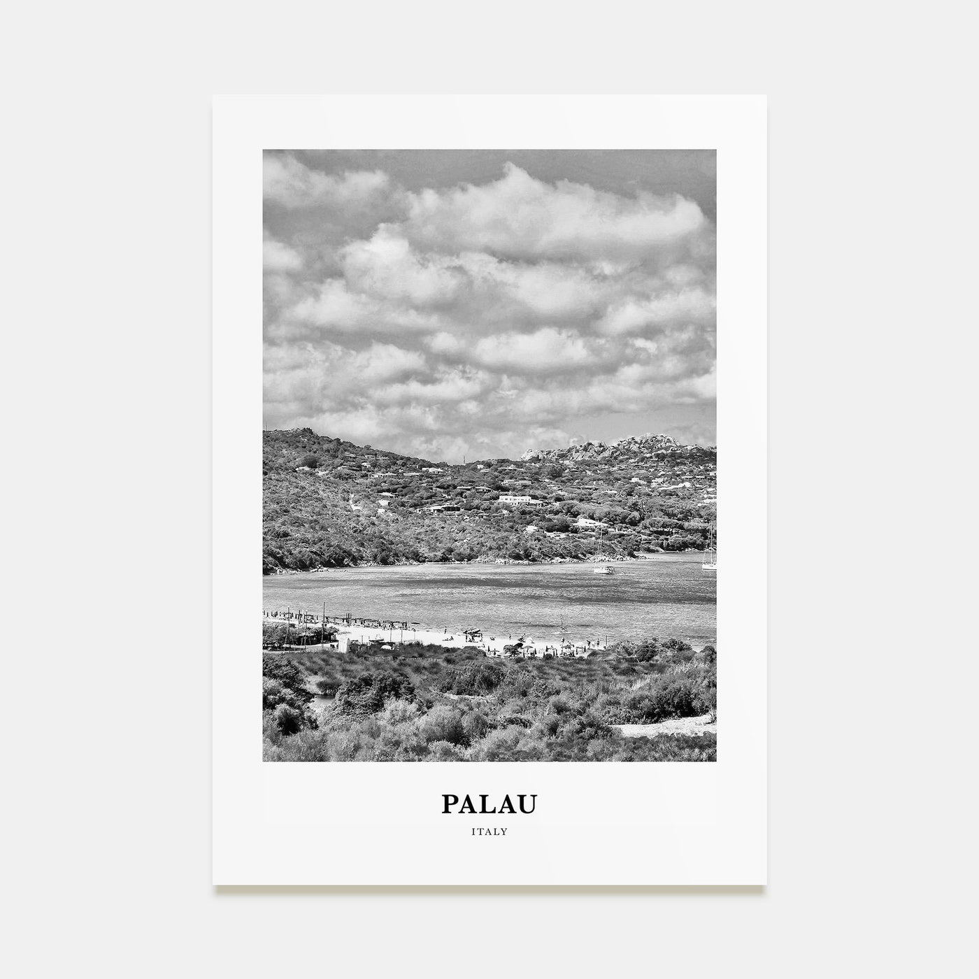Palau, Italy Portrait B&W Poster