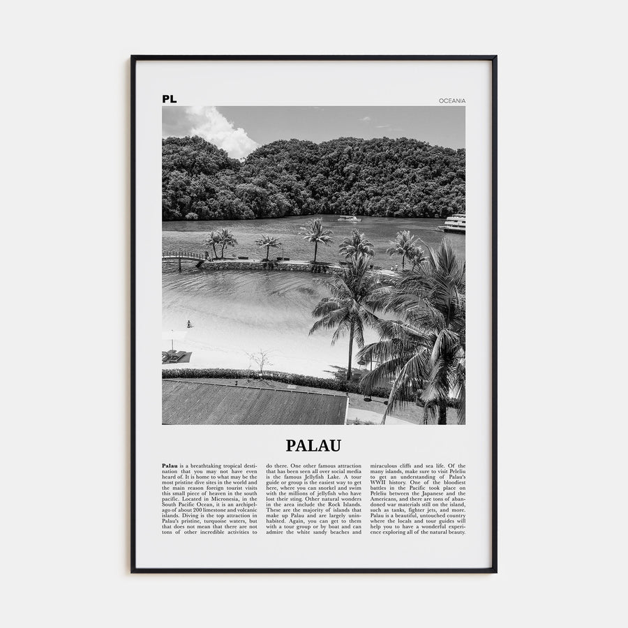 Palau, Oceania Travel B&W Poster