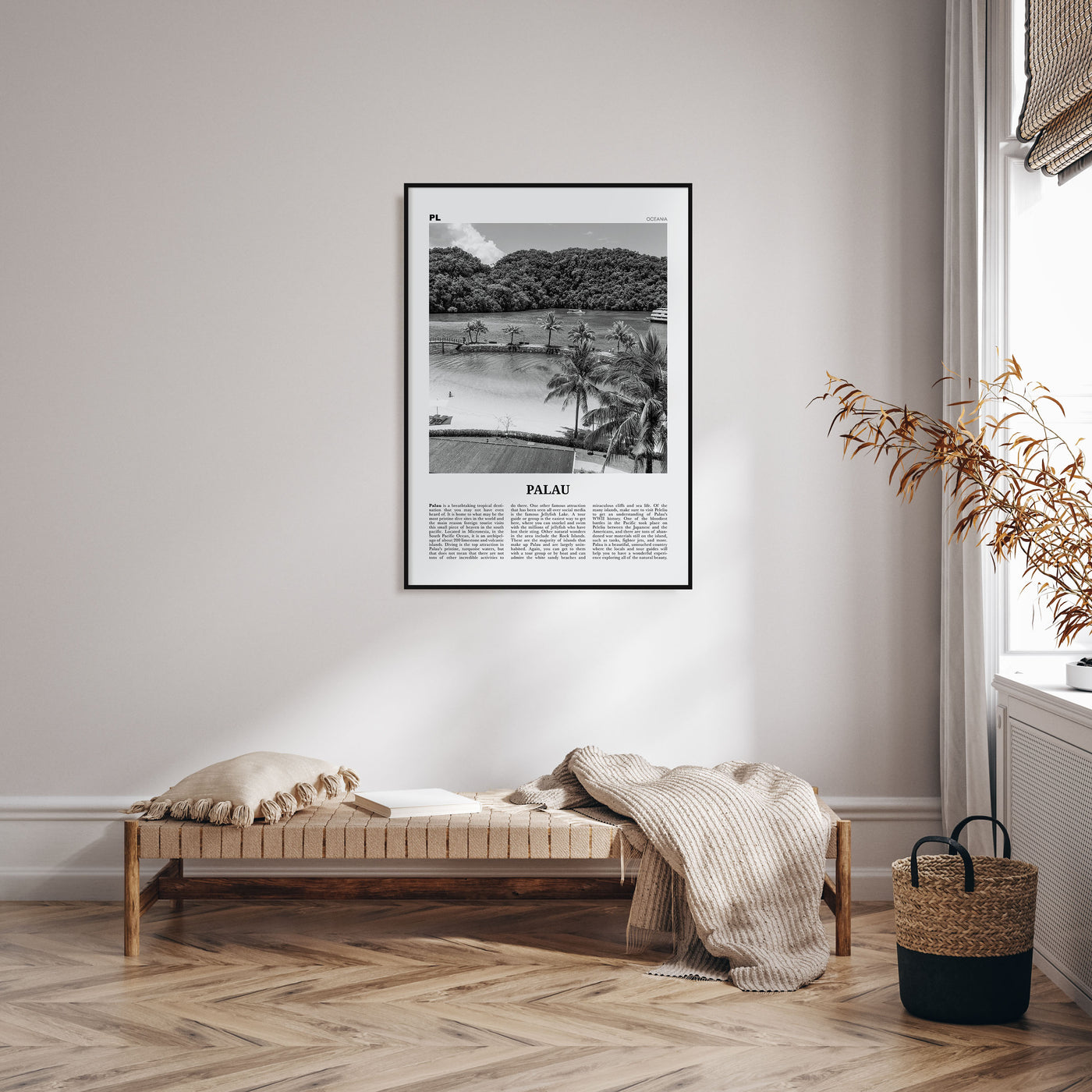 Palau, Oceania Travel B&W Poster