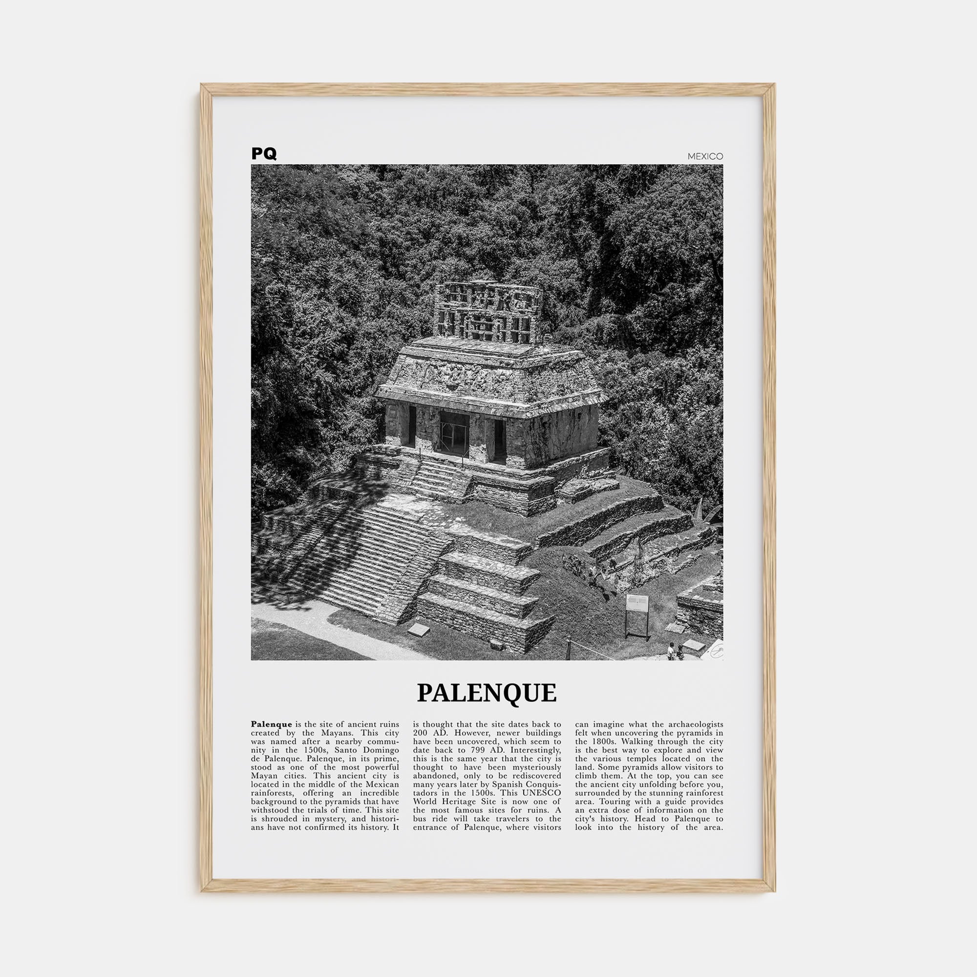 Palenque Travel B&W Poster