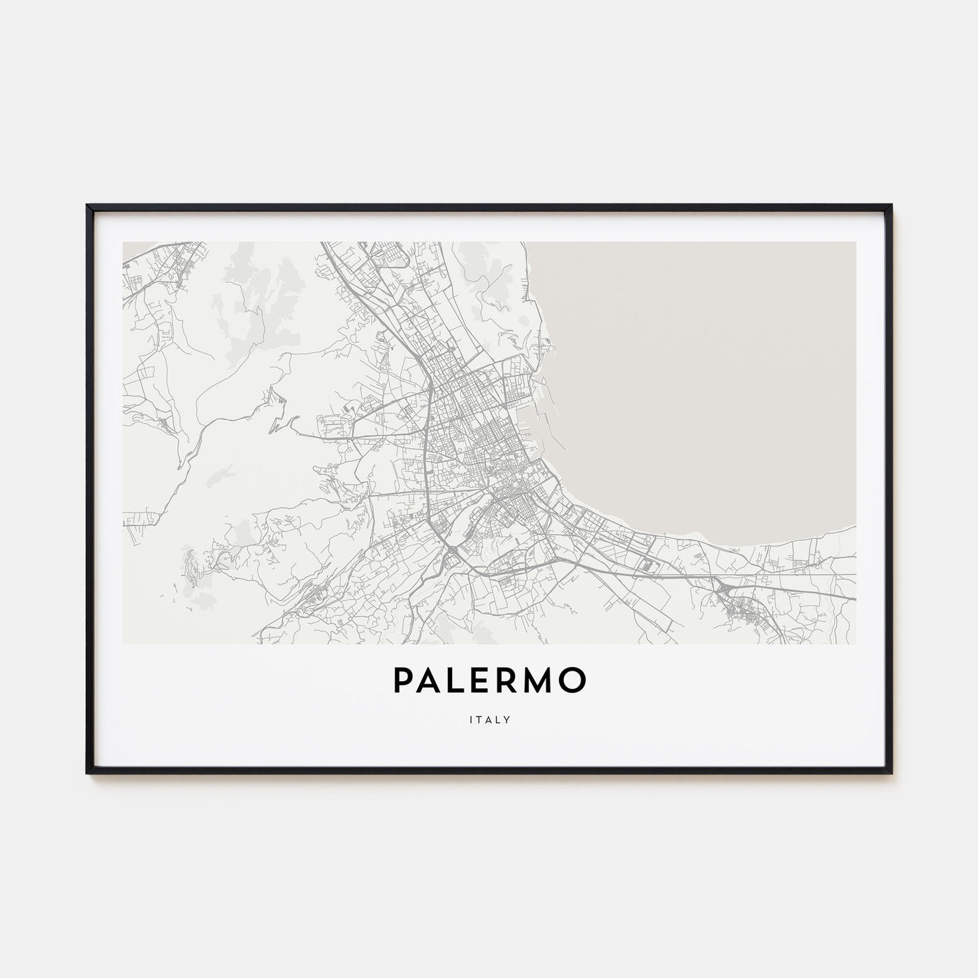 Palermo Map Landscape Poster