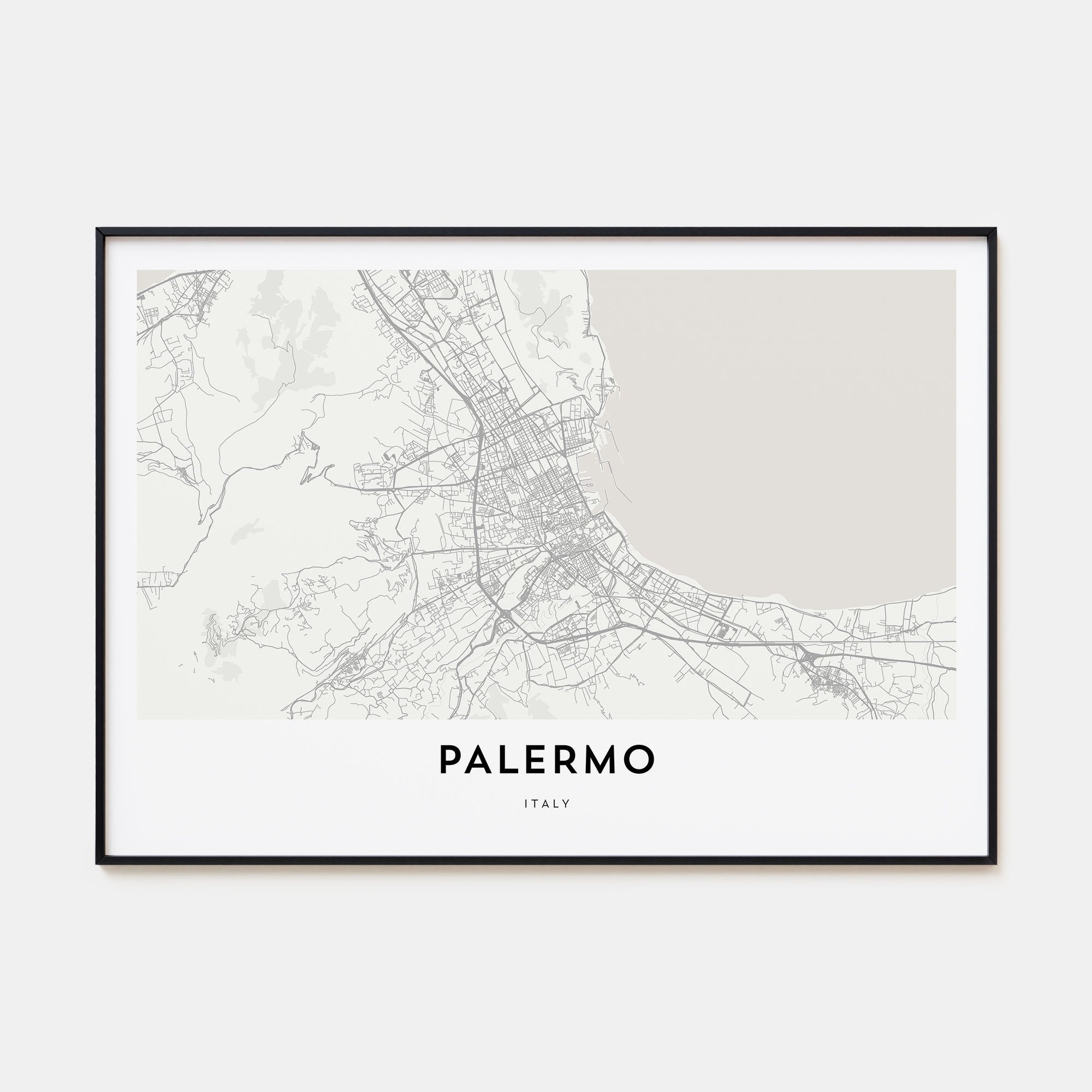 Palermo Map Landscape Poster