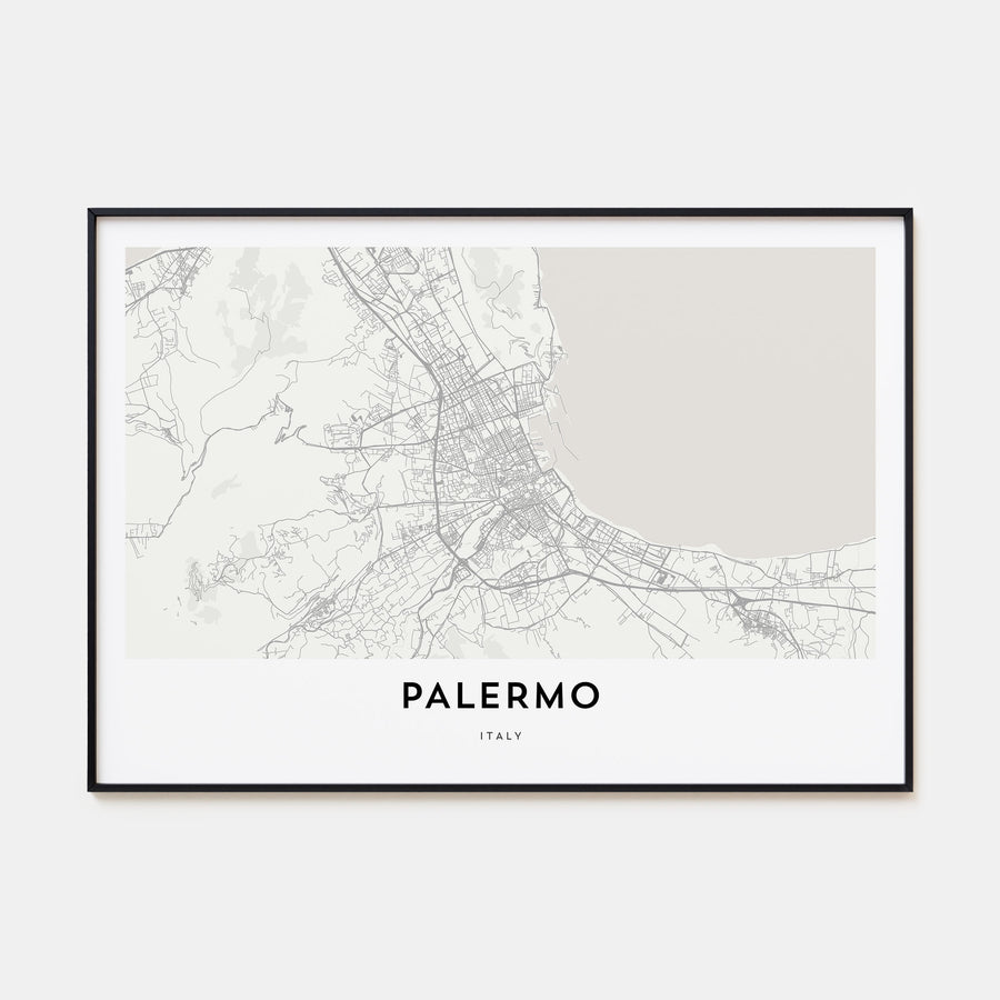 Palermo Map Landscape Poster