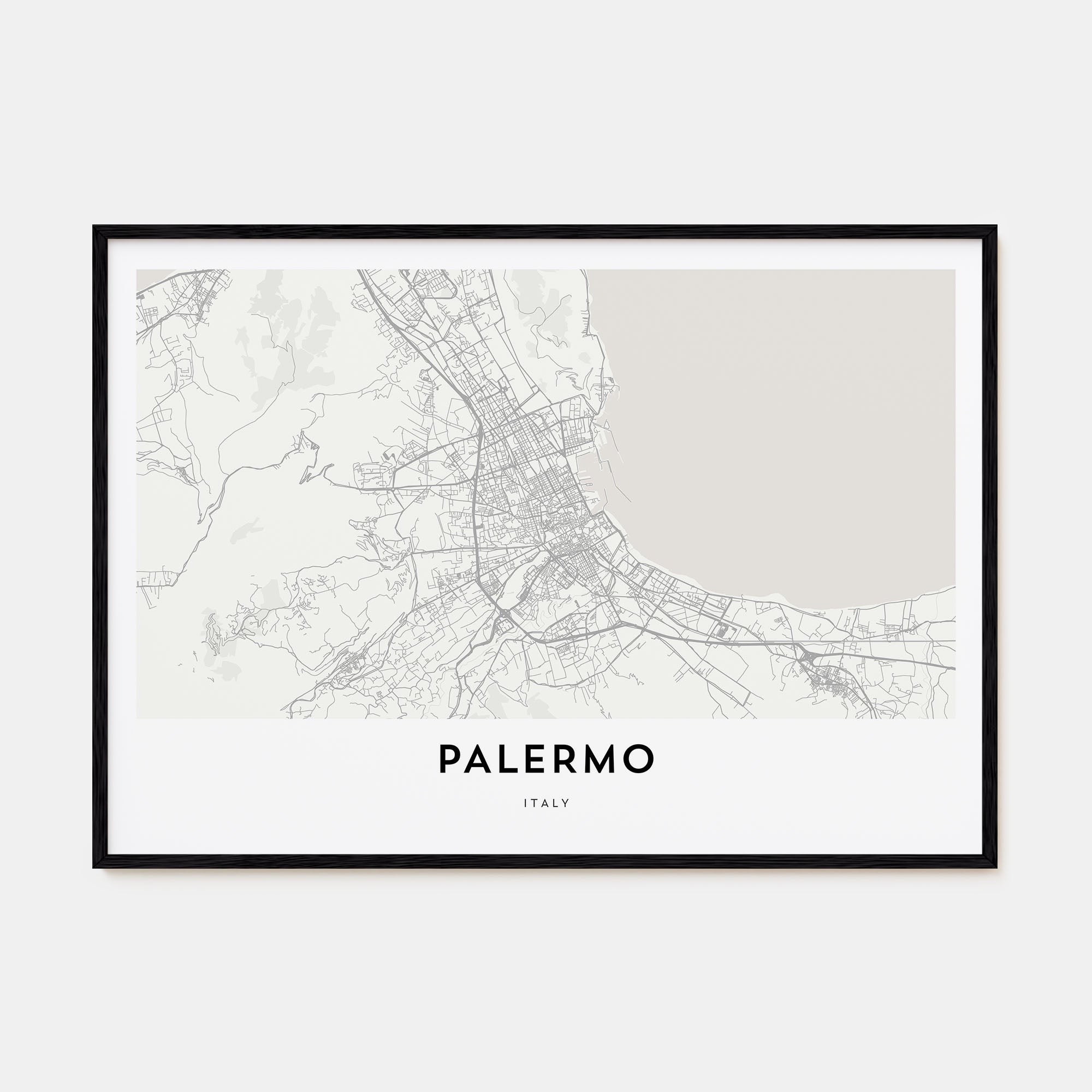 Palermo Map Landscape Poster