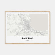 Palermo Map Landscape Poster