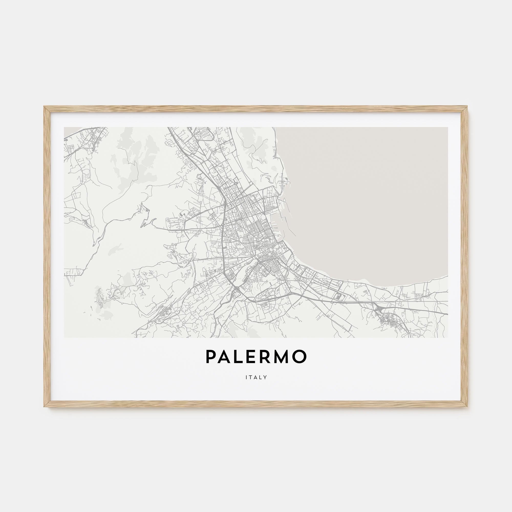 Palermo Map Landscape Poster